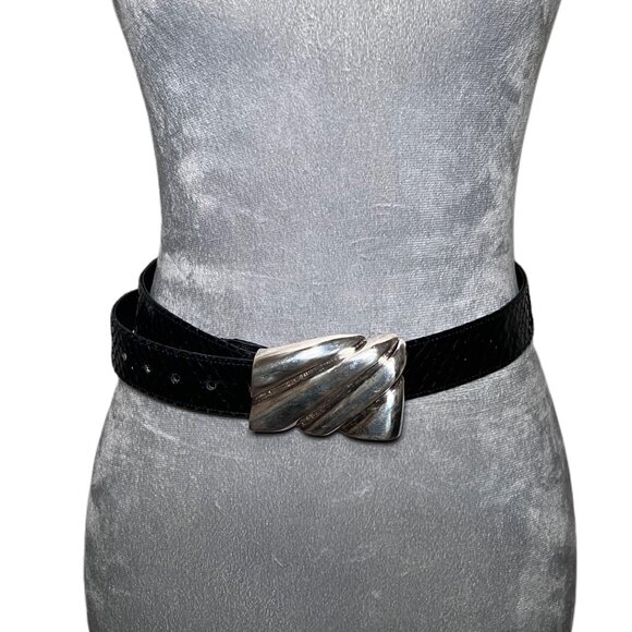 Barry Kieselstein Sterling Buckle Snake Belt - Picture 1 of 6